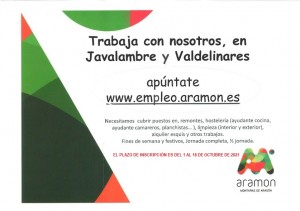 Cartel-Aramon oferta empleo 2021