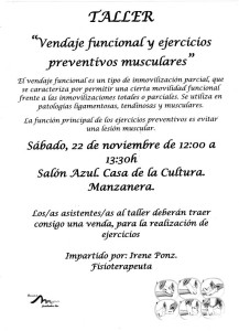 Cartel taller vendajes